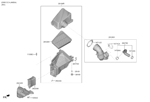 2019 Hyundai Genesis G70 Air Cleaner Diagram 2