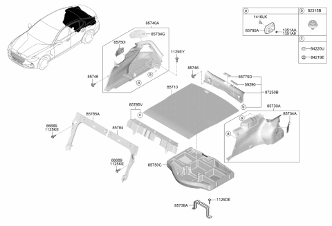 2021 Hyundai Genesis G70 Label-Warning Diagram for 85794-G9000