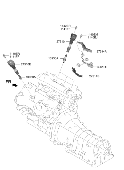 2019 Hyundai Genesis G70 Spark Plug & Cable Diagram 2