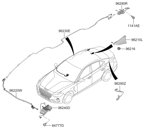 2019 Hyundai Genesis G70 Coil & Capacitor Diagram for 96295-G9000