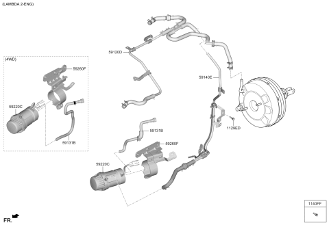 2019 Hyundai Genesis G70 Brake Master Cylinder & Booster Diagram 3