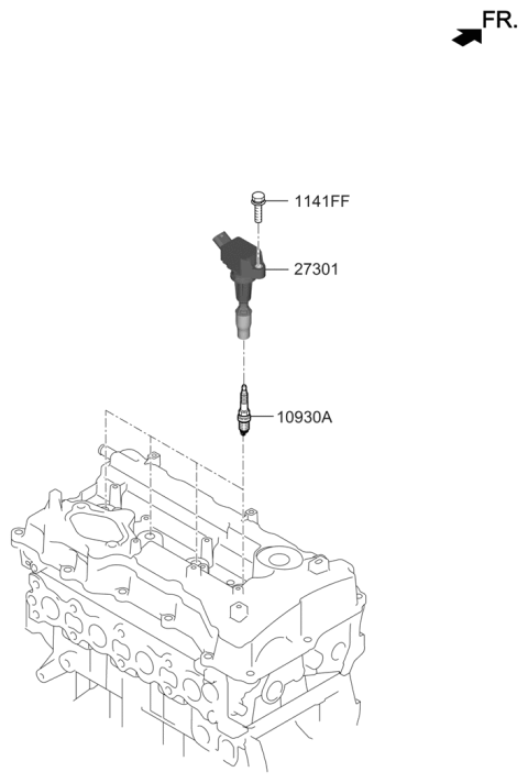 2021 Hyundai Genesis G70 Spark Plug Assembly Diagram for 18857-09085
