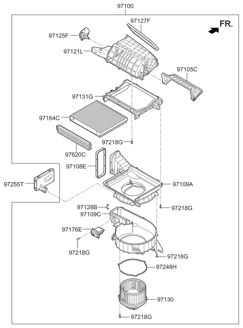 2021 Hyundai Genesis G70 Air Filter Diagram for 97133-G9000
