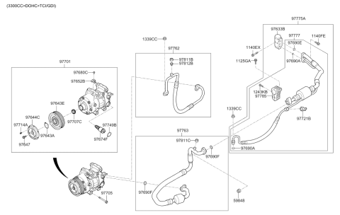 2019 Hyundai Genesis G70 Air conditioning System-Cooler Line Diagram 2