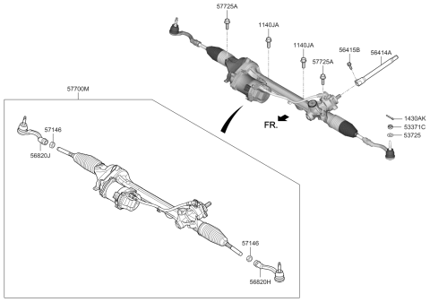 2021 Hyundai Genesis G70 Shaft Joint Diagram for 56414-J5000