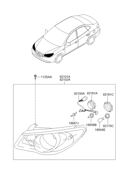 Head Lamp - 2006 Hyundai Elantra New Body Style (Produced Before OCT.30 ...