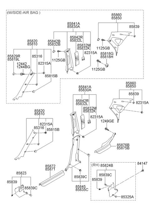 2006 Hyundai Elantra Tapping Screw-Hex Head Diagram for 12442-06161