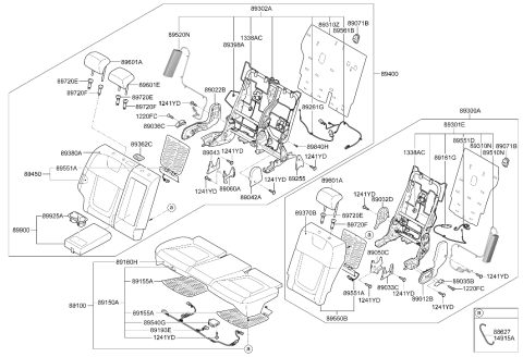 2025 Hyundai Tucson UNIT ASSY-RR HEATER,RH Diagram for 89B05-N9AA0