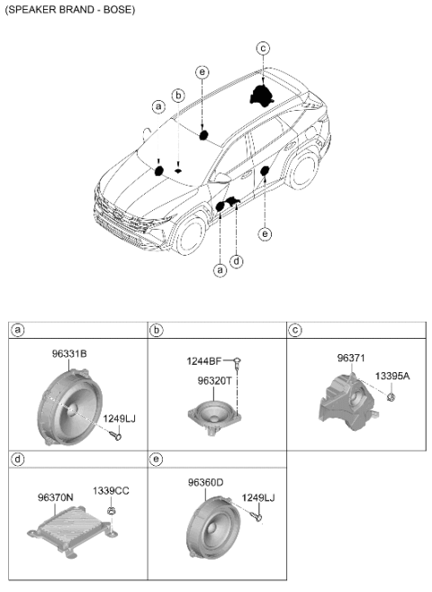 2025 Hyundai Tucson EXTERNAL AMP ASSY Diagram for 96370-N9350
