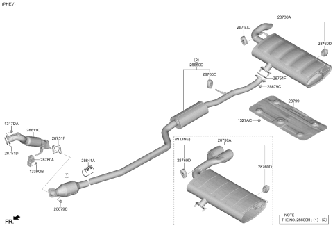 2025 Hyundai Tucson Hybrid Muffler & Exhaust Pipe Diagram 2