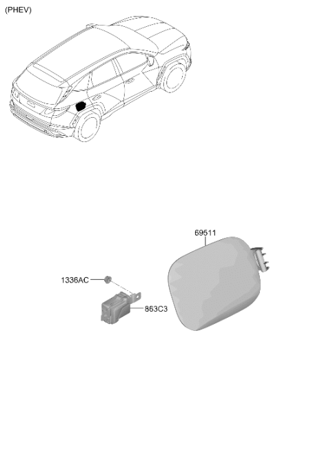 2025 Hyundai Tucson Hybrid Fuel Filler Door Diagram 2