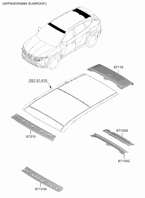 2025 Hyundai Tucson Hybrid Roof Panel Diagram 2