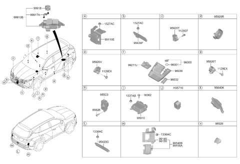 2025 Hyundai Tucson Air Bag Control Module Assembly Diagram for 95910-P0510