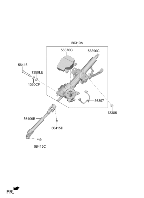 2026 Hyundai Tucson Steering Column Assembly Diagram for 56310-P0JA0