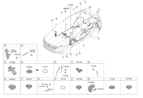 2025 Hyundai Tucson Grommet Diagram for 91981-N9080