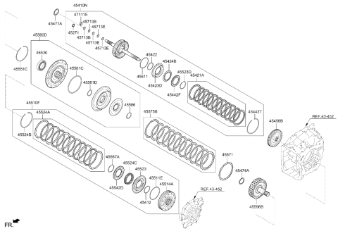 2025 Hyundai Tucson Clutch Disc Set Diagram for 45425-3D500