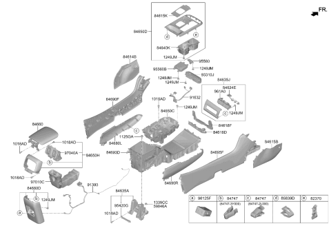 2025 Hyundai Tucson Indicator Wireless Charging Diagram for 95580-N9500