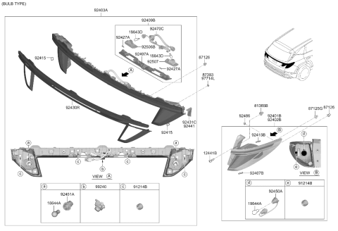 2025 Hyundai Tucson Mounting Clip-Rear Combination Diagram for 92485-2H000