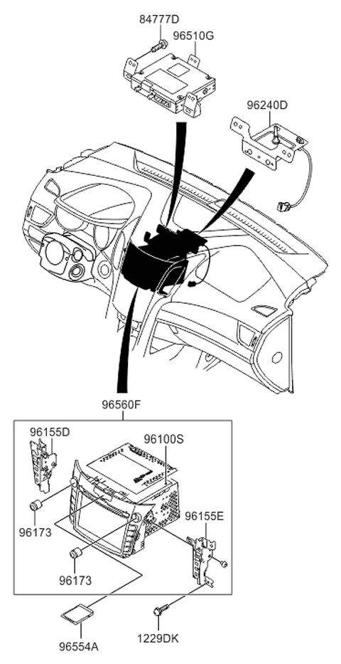 2016 Hyundai Elantra GT Wireless Antenna Assembly Diagram for 96240-A5000