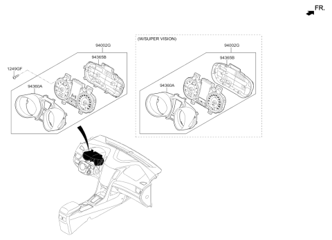 2017 Hyundai Elantra GT Instrument Cluster Assembly Diagram for 94004-A5610