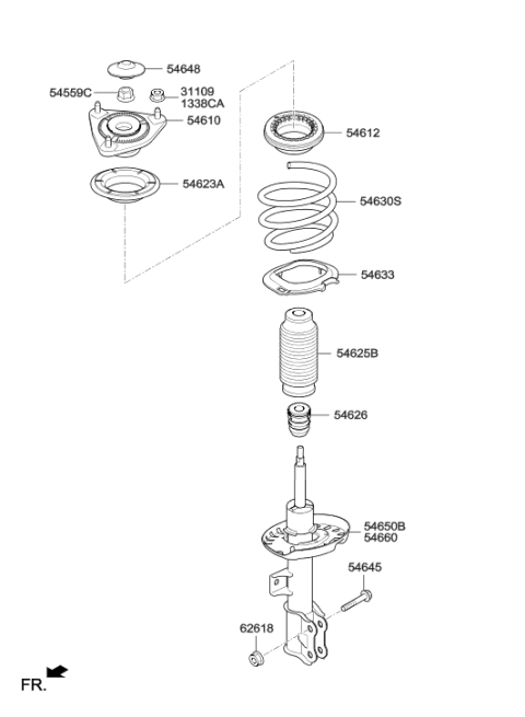2016 Hyundai Elantra GT Front Spring Pad Upper Diagram for 54623-A5000