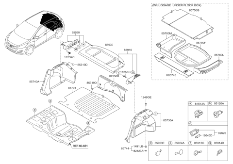 2015 Hyundai Elantra GT Bulb Diagram for 18645-08019-N