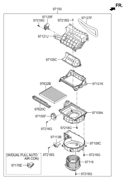 2016 Hyundai Elantra GT Case-Blower,LWR Diagram for 97112-A5000