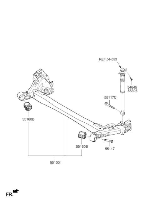 2019 Hyundai Accent Bush-Trail Arm Diagram for 55160-H8100
