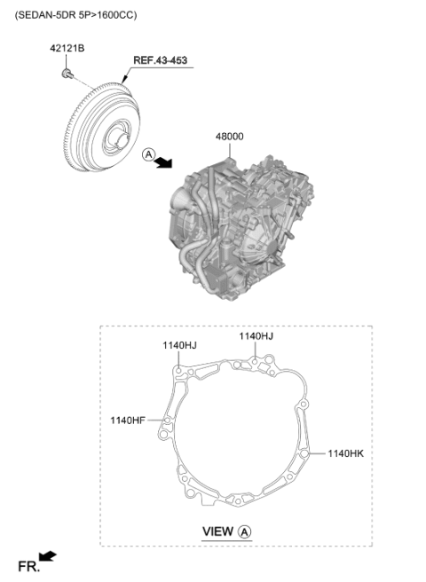 2020 Hyundai Accent Transaxle Assy-Auto Diagram 2