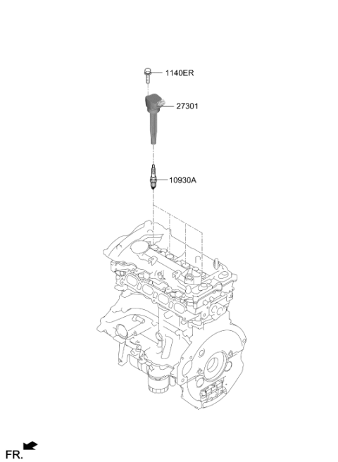 2022 Hyundai Accent Spark Plug Assembly Diagram for 18849-09070