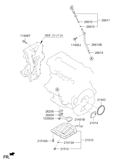 2021 Hyundai Accent Belt Cover & Oil Pan Diagram 2
