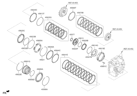 2020 Hyundai Accent Piston-Lower & Reverse Brake Diagram for 45638-26000