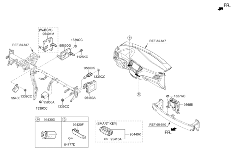 2018 Hyundai Accent Fob Smart Key Diagram for 95440-J0100