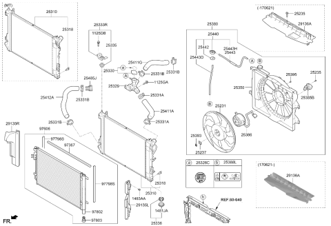 2020 Hyundai Accent Cooling Fan Diagram for 25231-0U390
