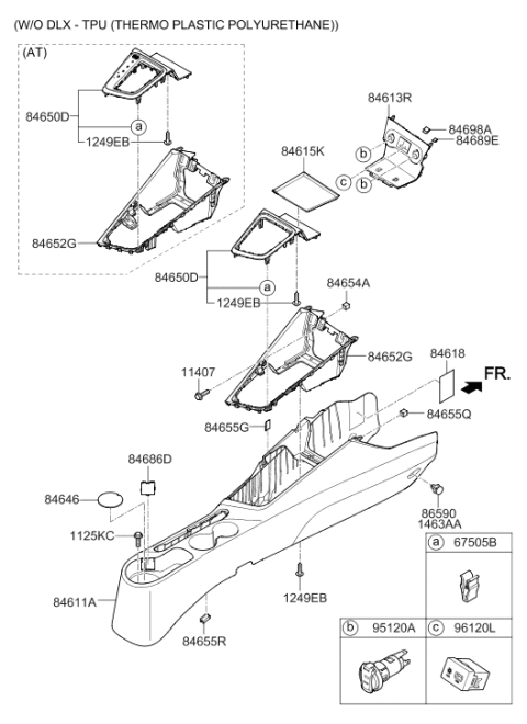 2019 Hyundai Accent Console Diagram 2