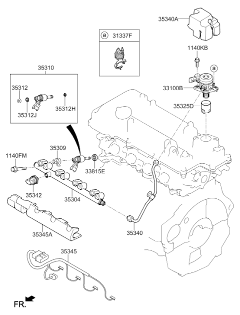 2022 Hyundai Accent Throttle Body & Injector Diagram 2