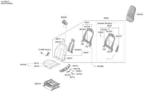 2022 Hyundai Sonata Front Seat Diagram 3