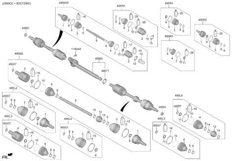 2022 Hyundai Sonata Drive Shaft-Front Diagram 2