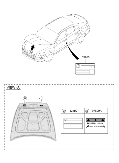 2022 Hyundai Sonata Label Diagram 2