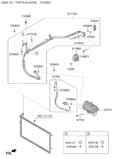 2022 Hyundai Sonata Air conditioning System-Cooler Line Diagram 3