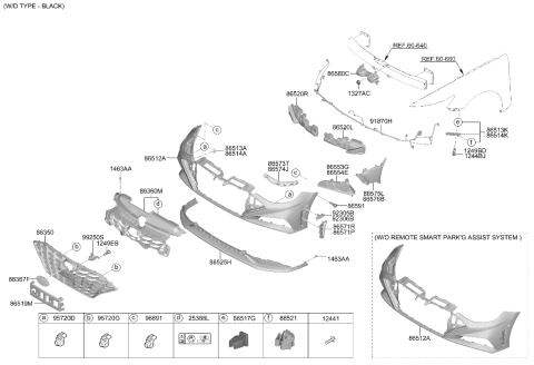2022 Hyundai Sonata Front Bumper Diagram 3