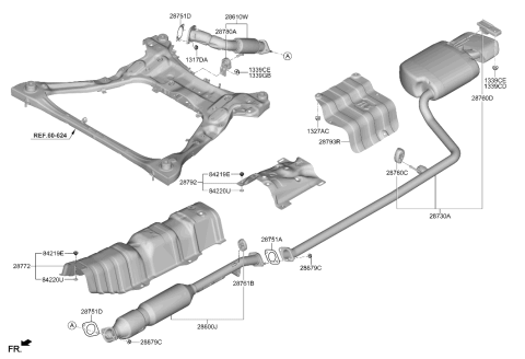 2022 Hyundai Sonata Muffler & Exhaust Pipe Diagram 4