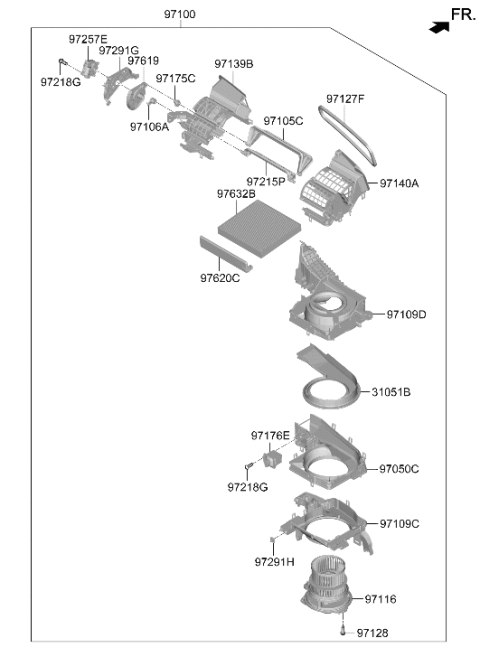 2022 Hyundai Sonata Heater System-Heater & Blower Diagram 2