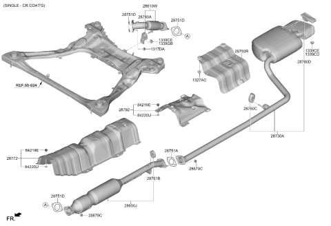 2022 Hyundai Sonata Muffler & Exhaust Pipe Diagram 2