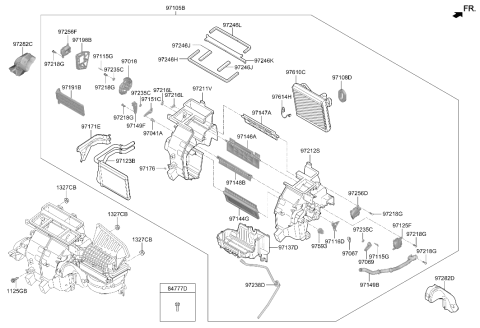 2023 Hyundai Kona Heater Case Right Hand Diagram for 97135-J9011