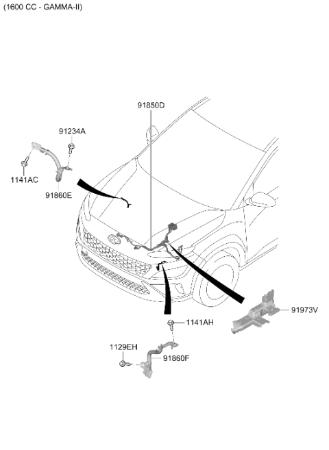 2023 Hyundai Kona Battery Wiring Assembly Diagram for 91850-J9720