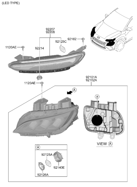 2022 Hyundai Kona Head Lamp Diagram 2