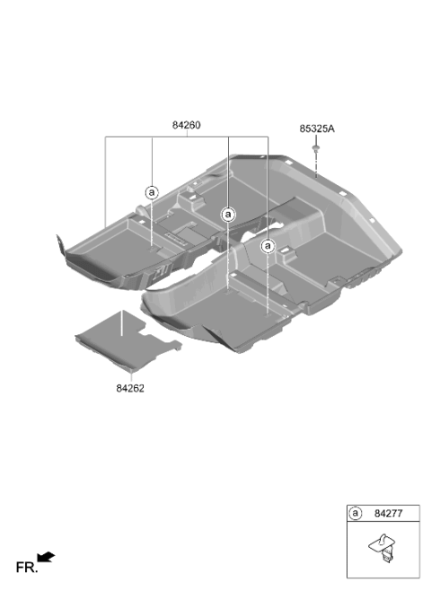 2023 Hyundai Kona ISO PAD NO.1-FLR CARPET Diagram for 84262-J9011
