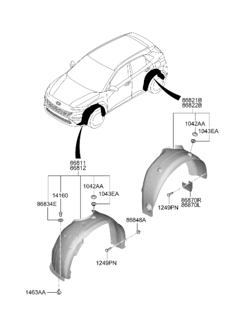 2023 Hyundai Kona Guard Assembly-Front Wheel,RH Diagram for 86812-J9CA0