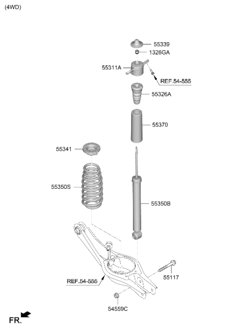 2022 Hyundai Kona Rear Spring & Strut Diagram 2